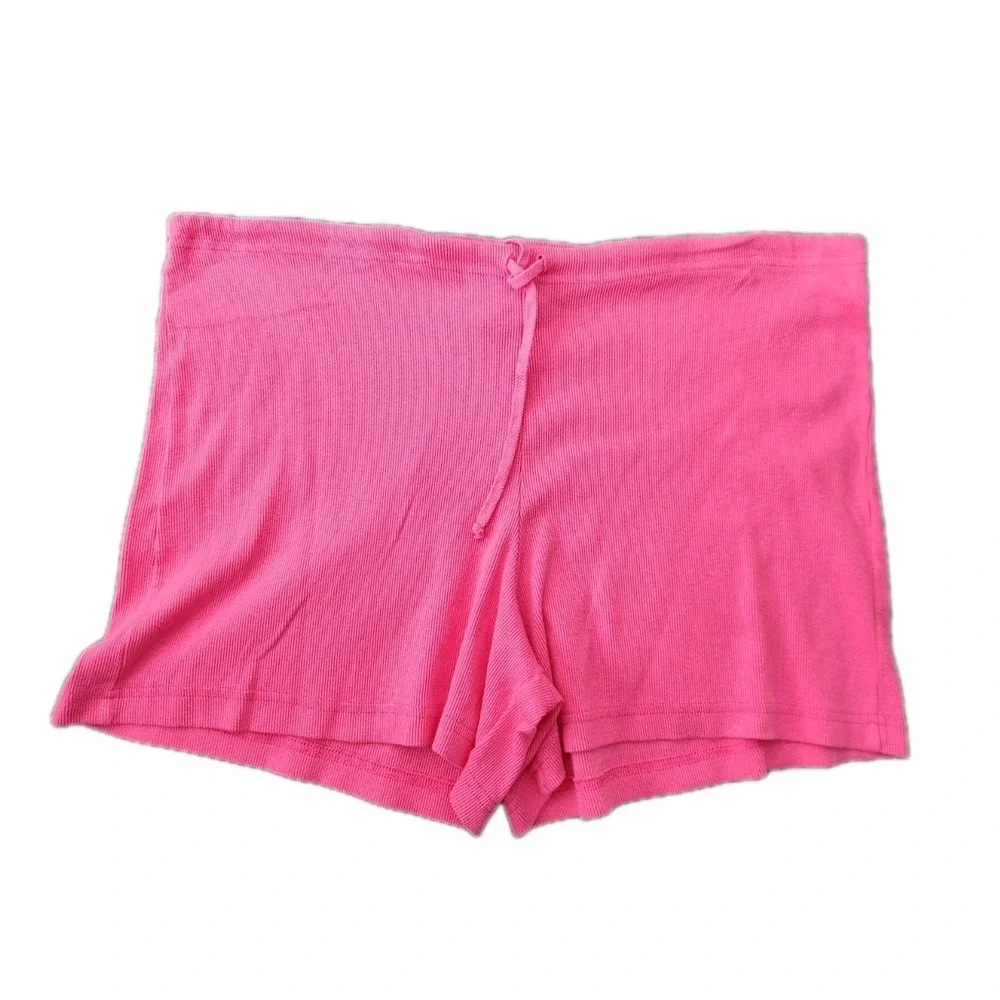 Hard‎ Tail Forever Ribbed Cloth Loungewear Pink Shorts Made In USA Size L Cotton